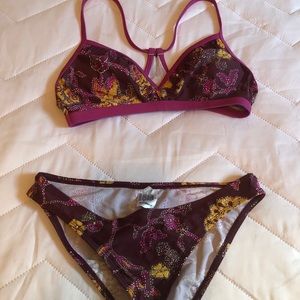 Darling purple floral pattern Patagonia bikini